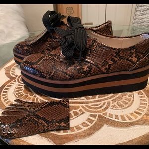 Zara snakeskin wedge fashion shoes